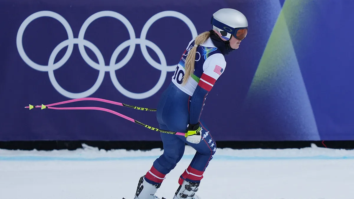 Lindsey Vonn after a downhill training run