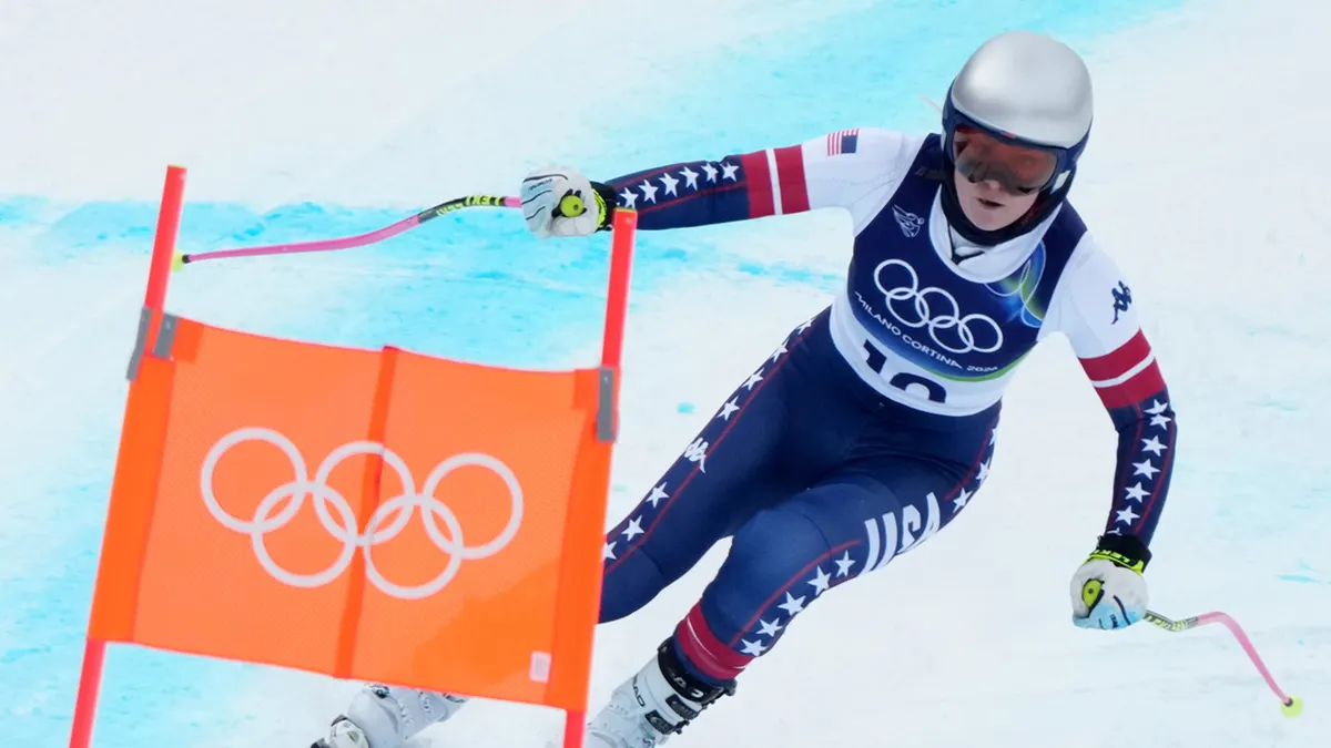 Lindsey Vonn goes through an Olympic training run