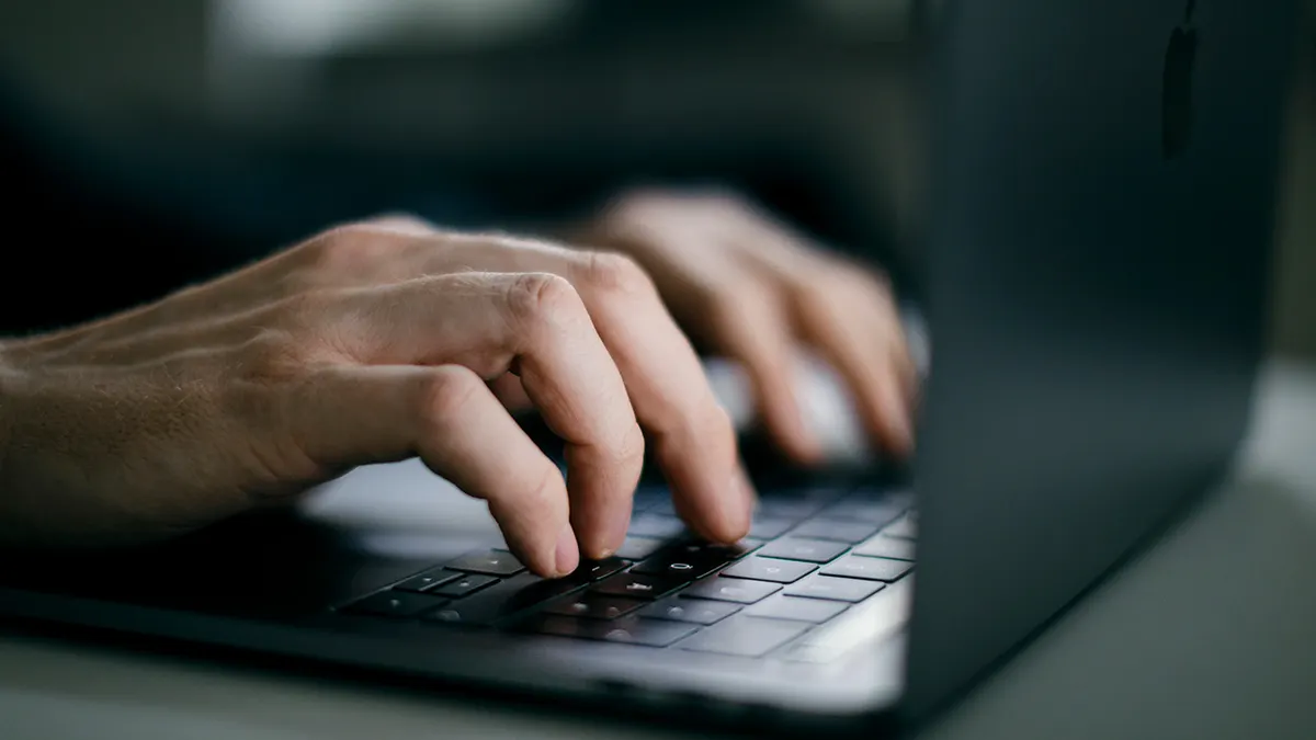 Man typing